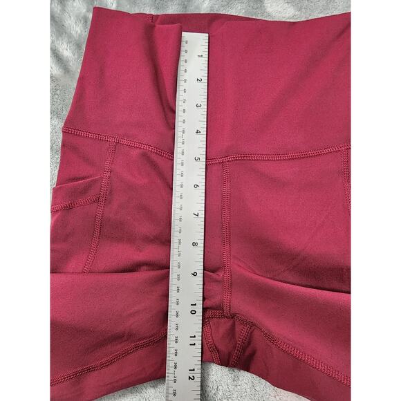 NEW Yogalicious Lux High Rise Ankle Leggings Size S Red Burnt Cranberry Stretch - Picture 9 of 12